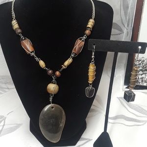 Unique primitive styled necklace set